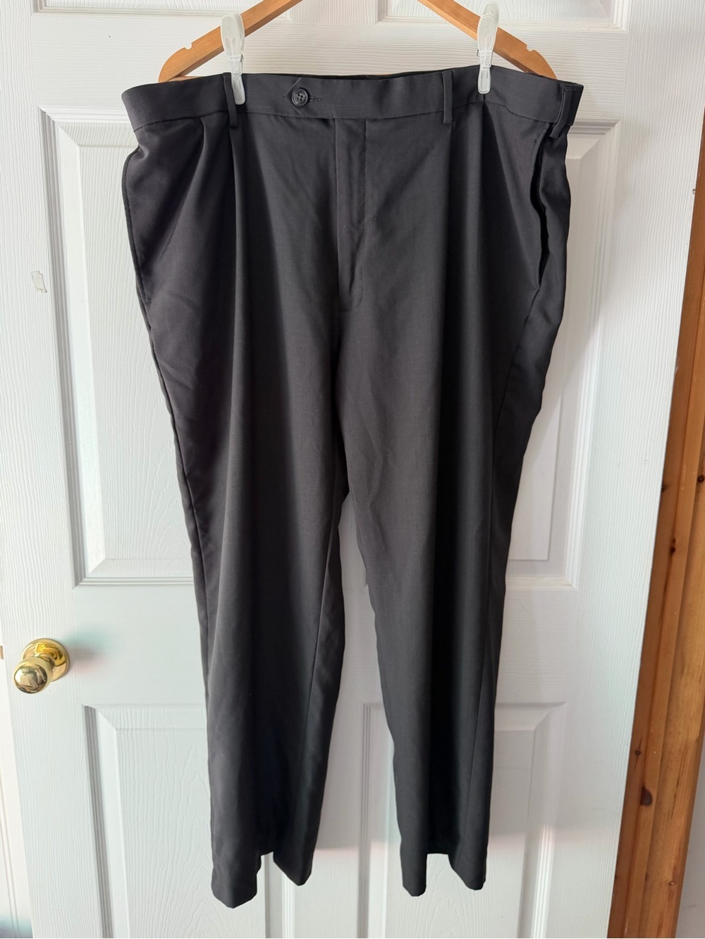 Haggar Men's Black Dress Pants - Flat Front